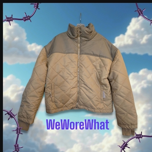 WeWoreWhat Jackets & Blazers - Tan and Gray Quilted Jacket From WeWoreWhat